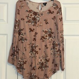Torrid Floral Beige Blouse